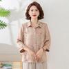 Stylish Three-Quarter Sleeve Plus Size Summer Shirt for Middle-Aged Women