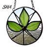 Transparent Acrylic Leaf Hanging Pendant, Waterproof Sunproof Window Hanging, Decorative Four-leaf Clover Pendant Ornament with Colorful Light Effects