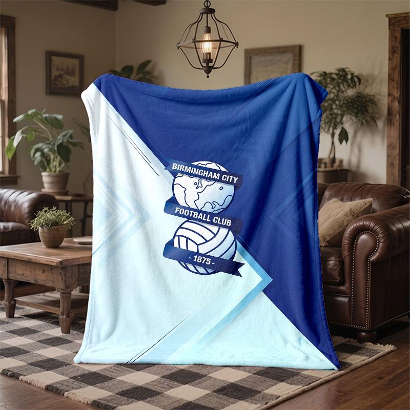 Fleece deka s motivem Birmingham City Útulná měkká plyšová deka do ložnice, na pohovku, na cesty