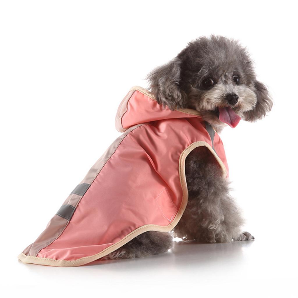 Lightweight Waterproof Rainwear Small To Large Dogs and Puppies Ponchos Hood Reflective Strip Rainwear with Hood