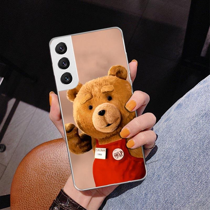 

Naughty Cute Bear Funny Mascot Phnoe Case for Samsung Galaxy S26 S25 Edge S23 S24 Ultra S22 Plus S21 S20 FE Unique Cover Soft Co Samsung S21 Ultra