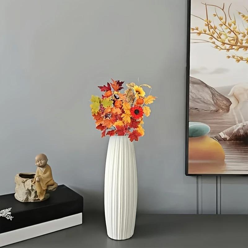 1PC Tree Branch DIY Fall Furnishings Thanksgiving Faux Pumpkin Berries Autumn Artificial Plant Realistic Maple Leaves Branches