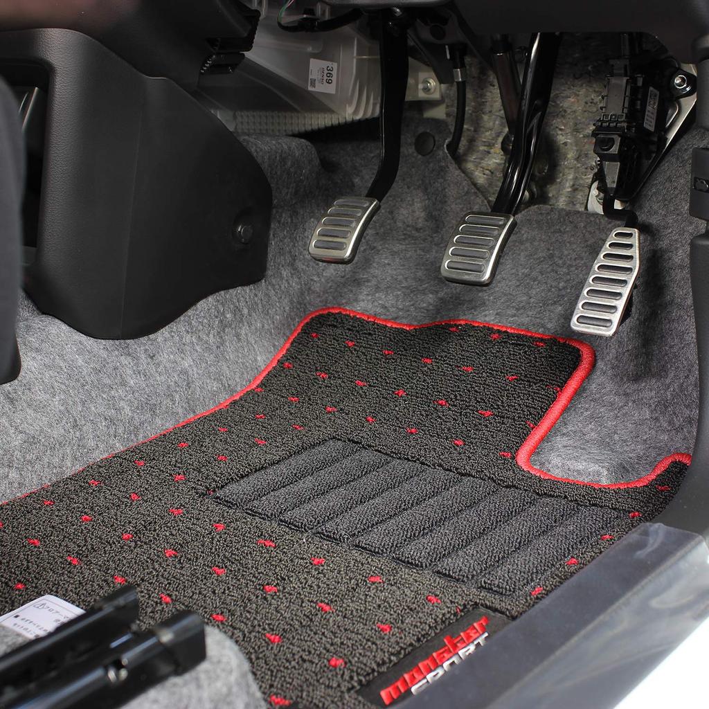 MONSTER SPORT Floor Mats for Alto Black X Works/Alto [HA36S] 5MT, Red, 894500-7300M