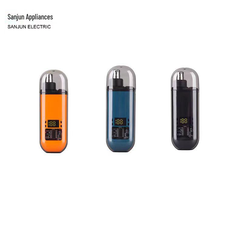 Compact Digital Nose Hair Trimmer with Washable Cutter Head and Display.