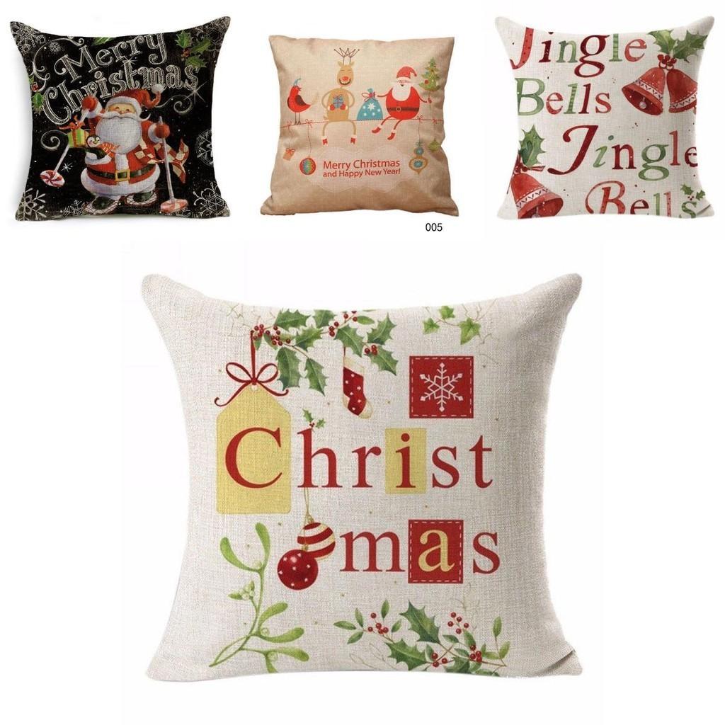 Stylish Christmas Xmas Linen Cushion Cover Featuring Unique Holiday Patterns And Colors