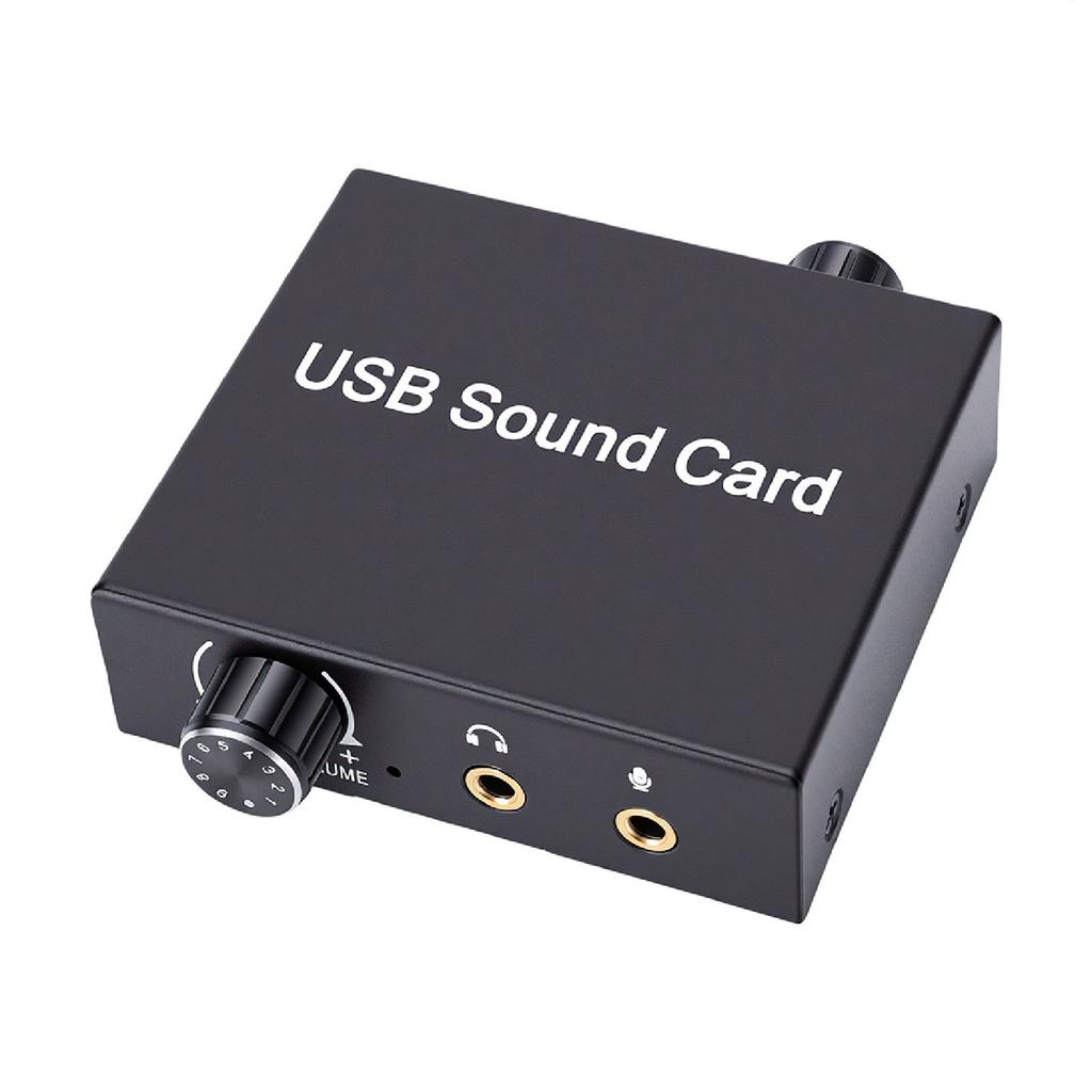 External USB Sound Card 16Bit 48KHz Playback USB to Sound Jack Sound Card Adapter with 3.5mm Jack for PC Laptop