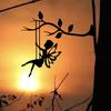 Metal Art Silhouette Tree Hanging Swinging Fairy Indoor Outdoor Home Garden