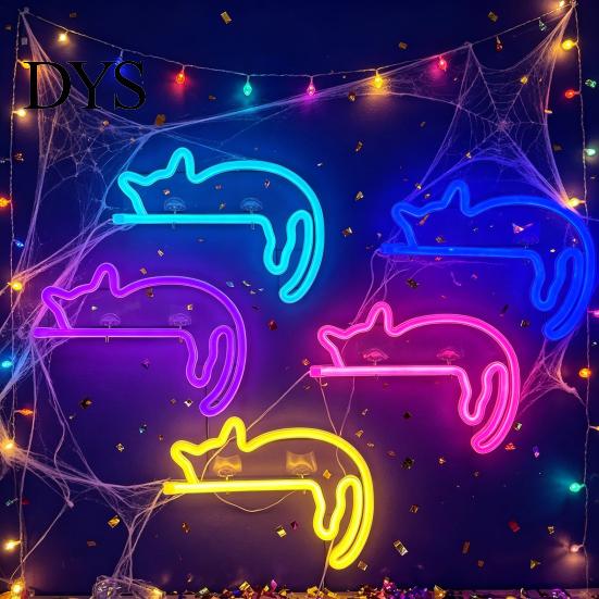 Pet Shop Decorative Sign Cat LED Neon Wall Sconce for Bedroom Decor, Cute Cartoon Animal Lamp Light, Energy Saving Living Room And Party Atmosphere