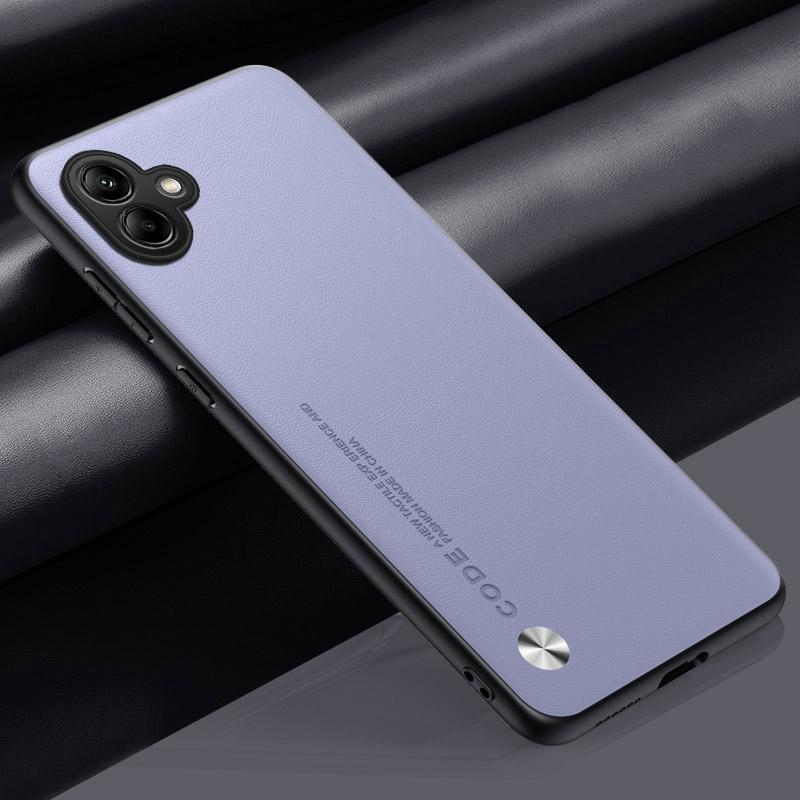 Luxusní PU kožené pouzdro pro Samsung Galaxy A06 zadní kryt matný silikonový nárazuvzdorný kryt s plnou ochranou pro telefon Samsung A06 4G