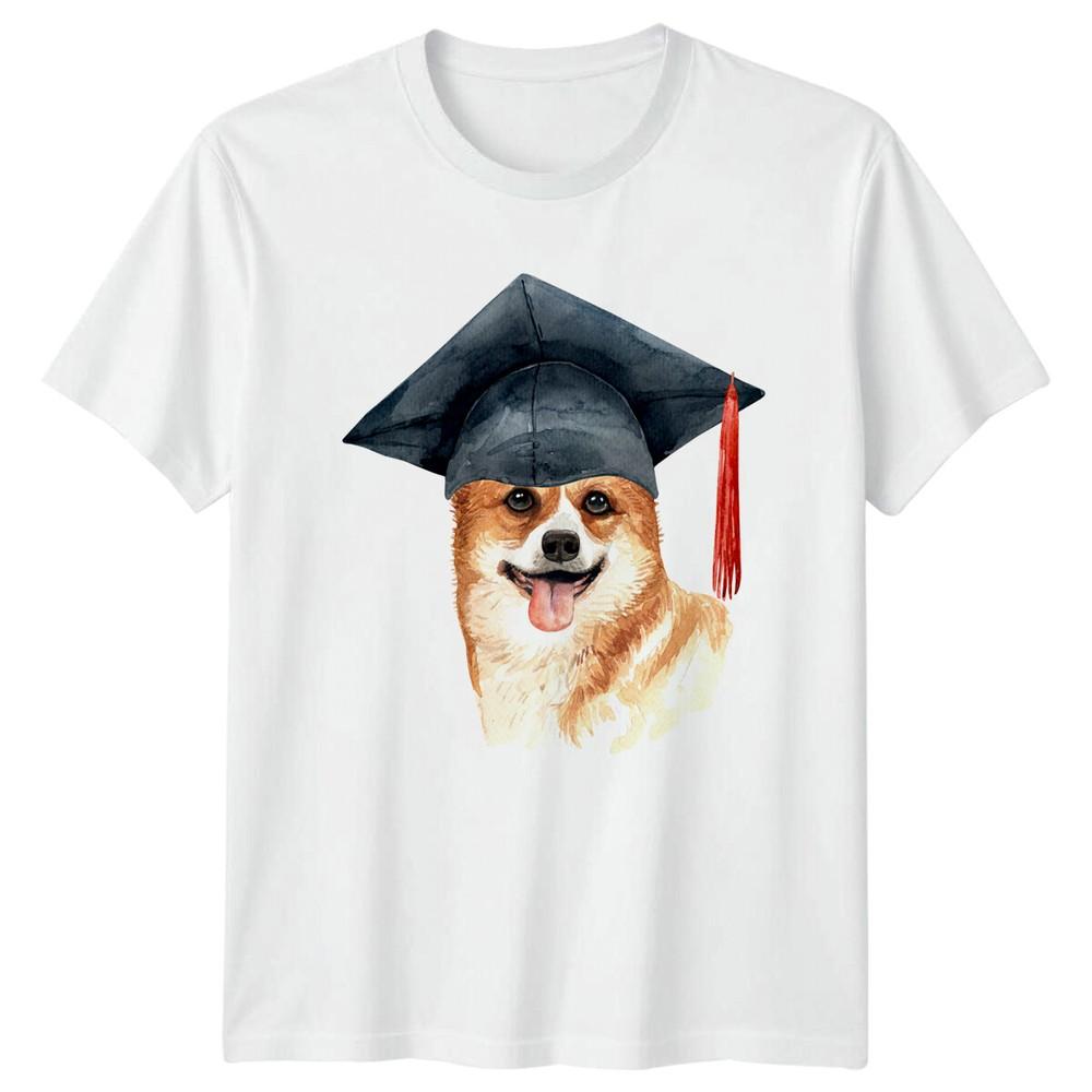 Graduate Corgi Dog Unisexs TShirt Funny Pet Lover Graduation Gift S