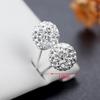 925 Silver Crystal Heart Hoop Earrings for Women Luxury Fashion Jewelry