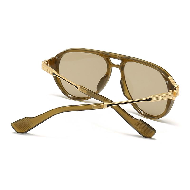 New European American Mens Aviator Sunglasses Retro Double Brorgon Square Frame UV Protection Fashion Eyewear