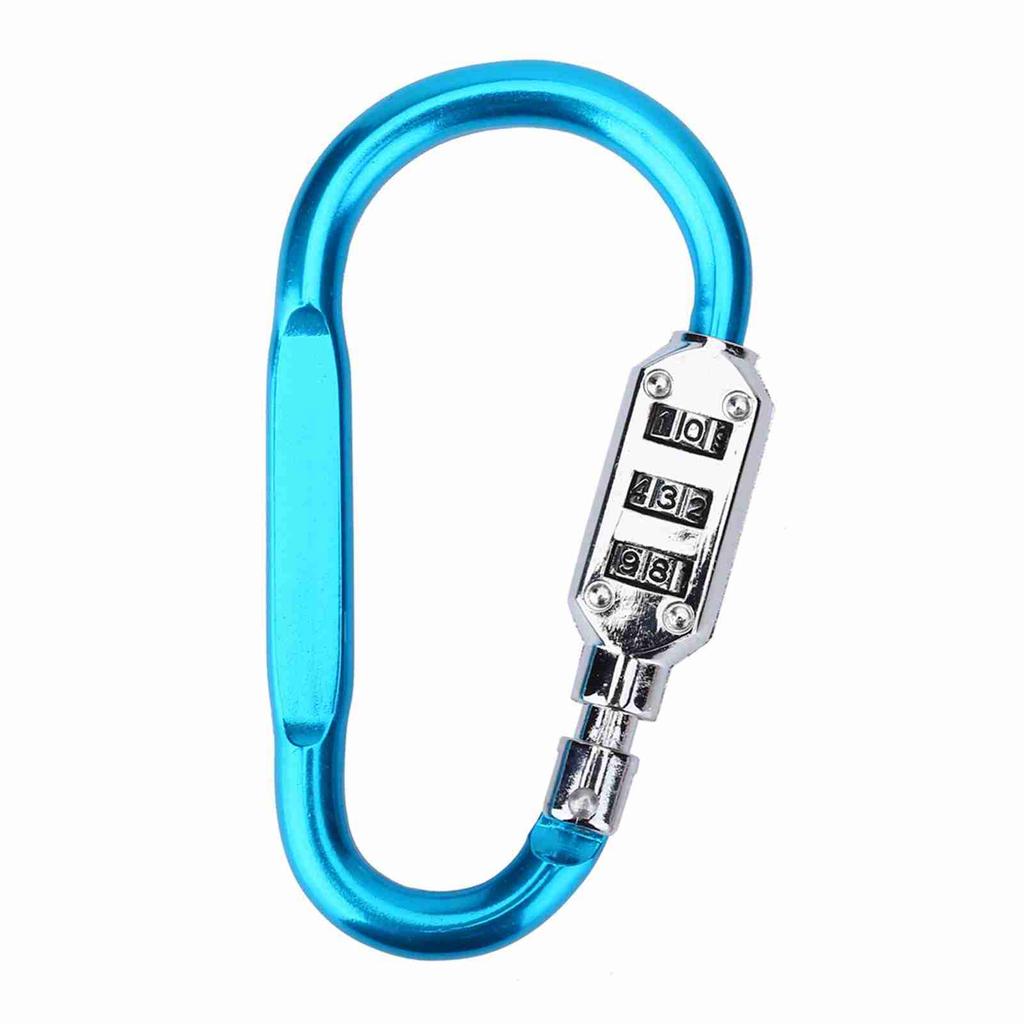 Travel Bag Luggage Security Combination Lock Locking Carabiner Padlock Blue