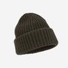 Autumn and winter widened flanged version solid color vertical pattern knitted cold hat simple soft waxy flanged head wool hat women