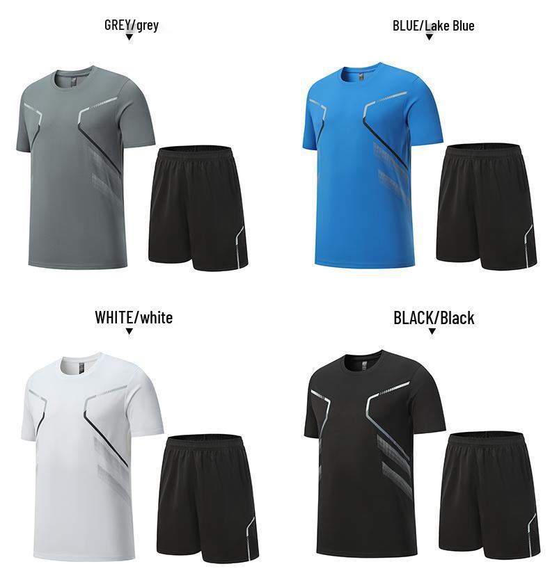 Men's Quick-Dry Breathable Summer Sports Set - Casual Running T-Shirt & Shorts