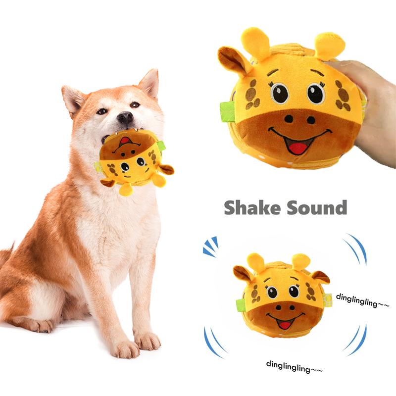 Plüschhund Weiches Fell Rattanbälle Sprachspielzeug Ball Interaktives Haustierhundespielzeug und Bewegliche Klingeltöne Lustige Kauspielzeuge Tierform
