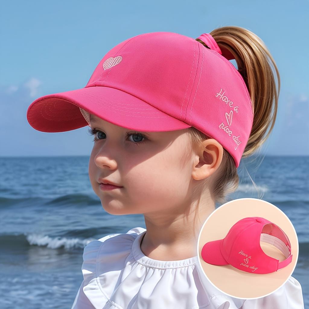 Youngsters' Baseball Cap with Heart Embroidery and "Love & Kindness" Design - Breathable Sun Hat for Boys and Girls Ages 3-7