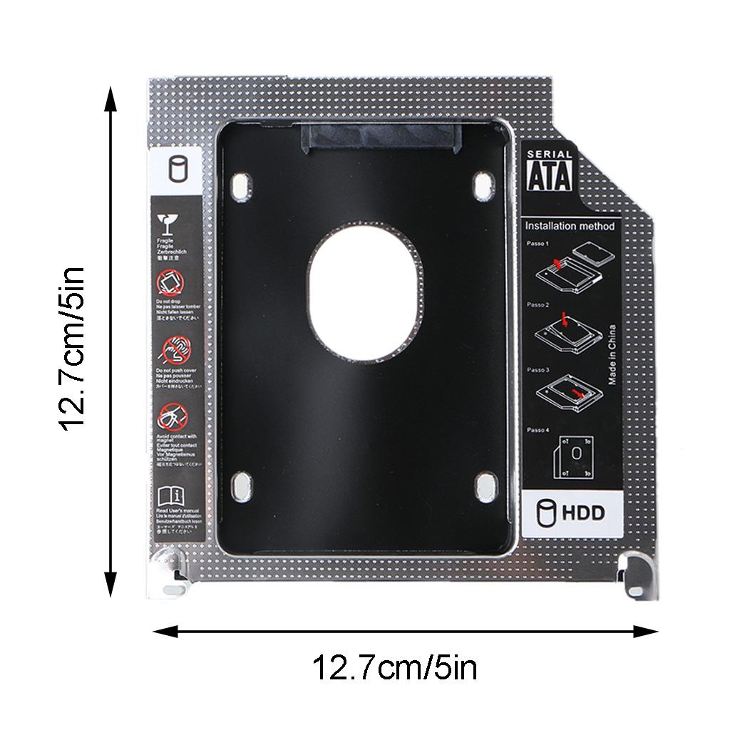 9.5mm Aluminum 2nd Second HDD Caddy SATA 3.0 for MacBook Pro A1278 A1286 A1297 SSD DVD Enclosure Adapter Hard Disk Drive