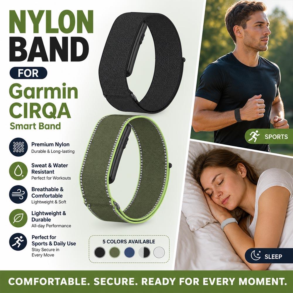 New Nylon Weave Strap for Garmin CIRQA Smart Band Breathable Replacement Wristband Bracelet for Garmin CIRQA Smart Accessory