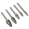 5 Stück Hartmetallfräser Einfachverzahnt Rotationsfeile mit 6mm 0.24in Schaft zum Gravieren Polieren Bohren