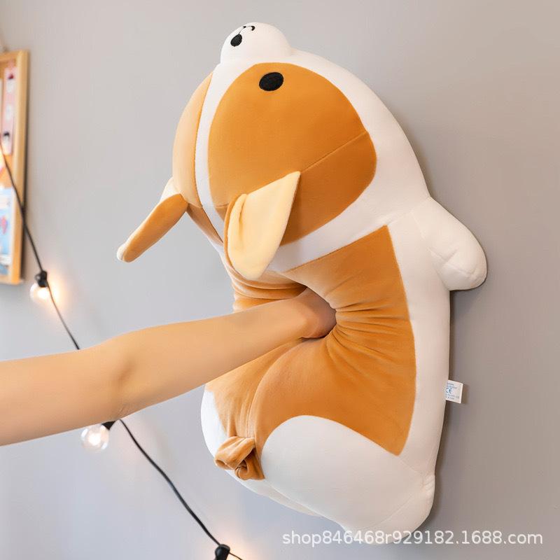 Corgi throw pillow plush toy soft cute Shiba Inu doll puppy doll children's birthday gift