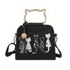 1pc Fashion Accessories Messenger Bag Women Handbags Cat Pattern Shoulder Crossbody Bag