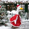 Christmas Mrs. Claus Goose Outfit for 23" High Cement/Plastic Goose Statue Red Velvet Dress