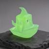 Atmospheric Holiday Props 3D Printed Halloween Boat Figurine, Spooky Ghost Pumpkin Home Accents Ship Statue for Party Tabletop Decor Festive