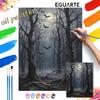 Halloween Digital Oil Painting Coloring Painting Bat Forest Moon Hand Painting Home Decoration