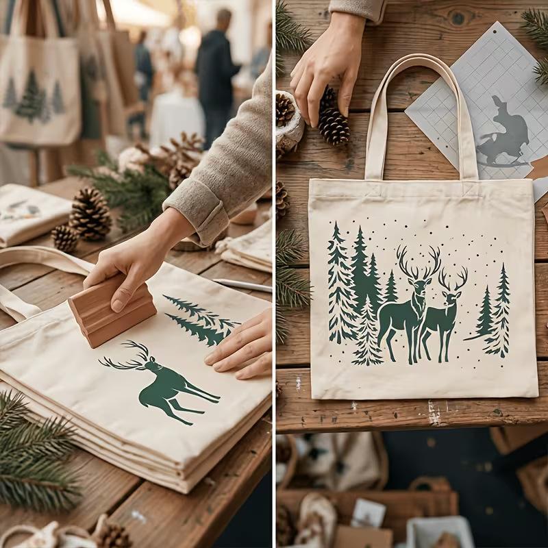 3ks 21×14,8cm Sada vánočních šablon Opakovaně použitelné PET šablony na stěnu, okno, dřevo, látku DIY sváteční dekorace