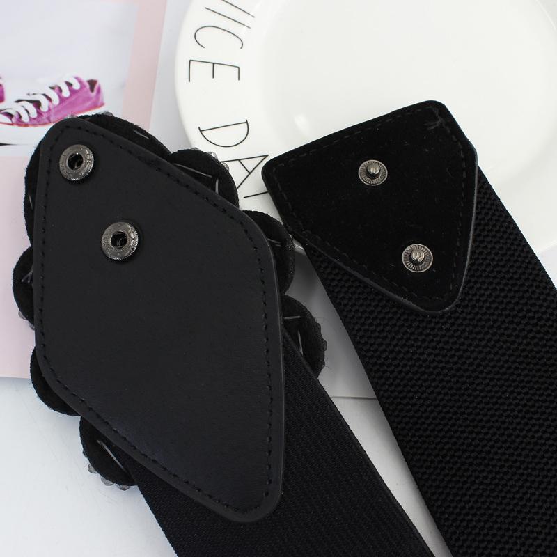 Elastic Belt Feminine Elegance Crystal Diamond Decorative Dress Wide Elastic Waist Seal Three Colors Optional
