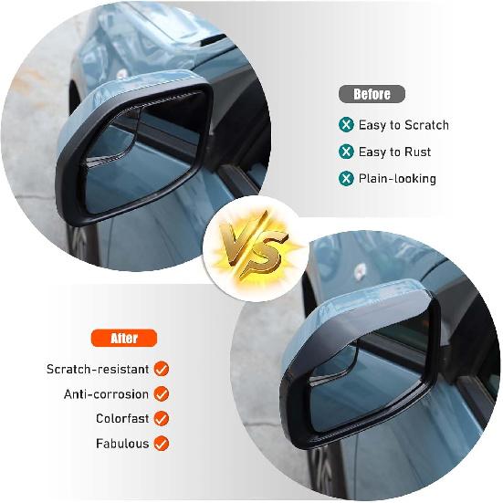 TOYCIDFG Sideview Mirror Rain Eyebrow Frame Cover Trim Compatible with Ford Maverick 2022 2023 2024 2025, Car Exterior Decoration Accessories 2Pcs