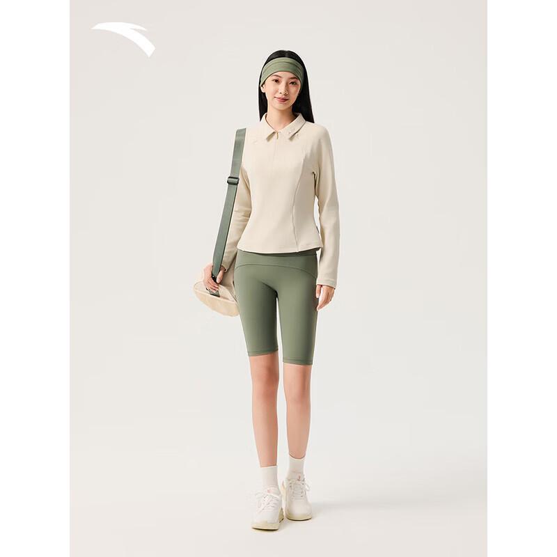 ANTA Women s Fleece-Lined Slim-Fit Polo Long Sleeve Top XL