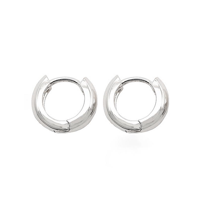 Orecchini a cerchio rotondi lisci placcati in oro 14k - Gioielli di moda eleganti e leggeri di lusso per le donne