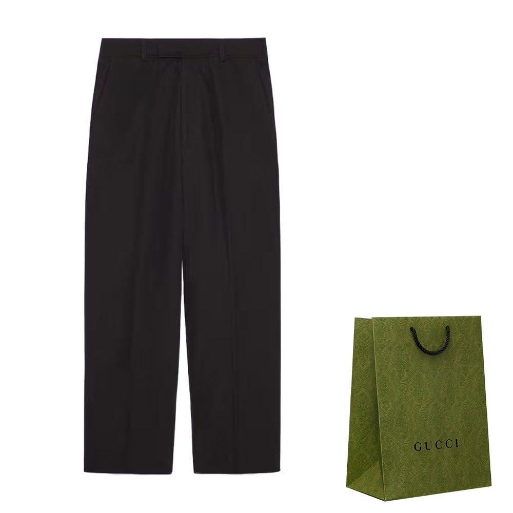 Gucci Straight Leg Cropped Poplin Chino Trousers 723676-ZAK7W-1000