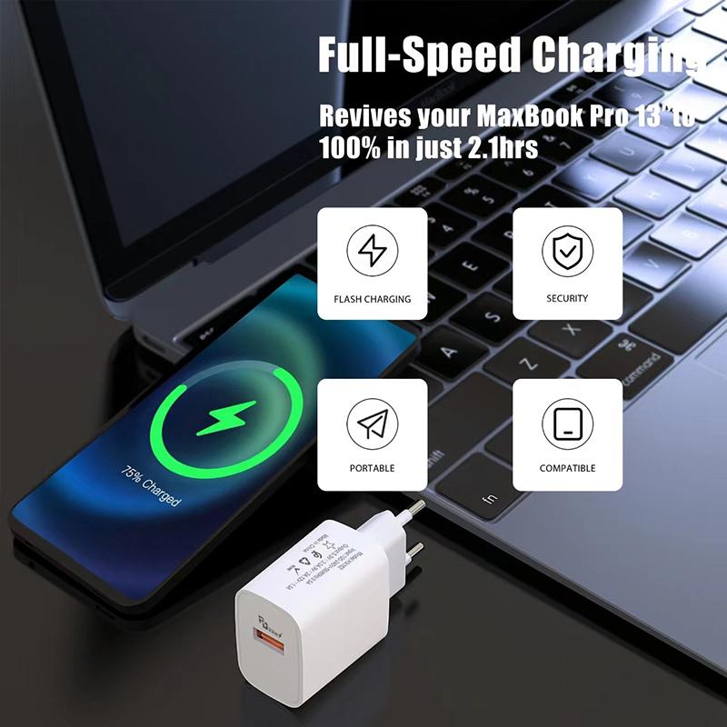 33W Usb Phone Charger Pd Fast Charging Power Adapter For Iphone For Ipad For Samsung Huawei Xiaomi Tablet Wall Eu/Us/Uk Plug