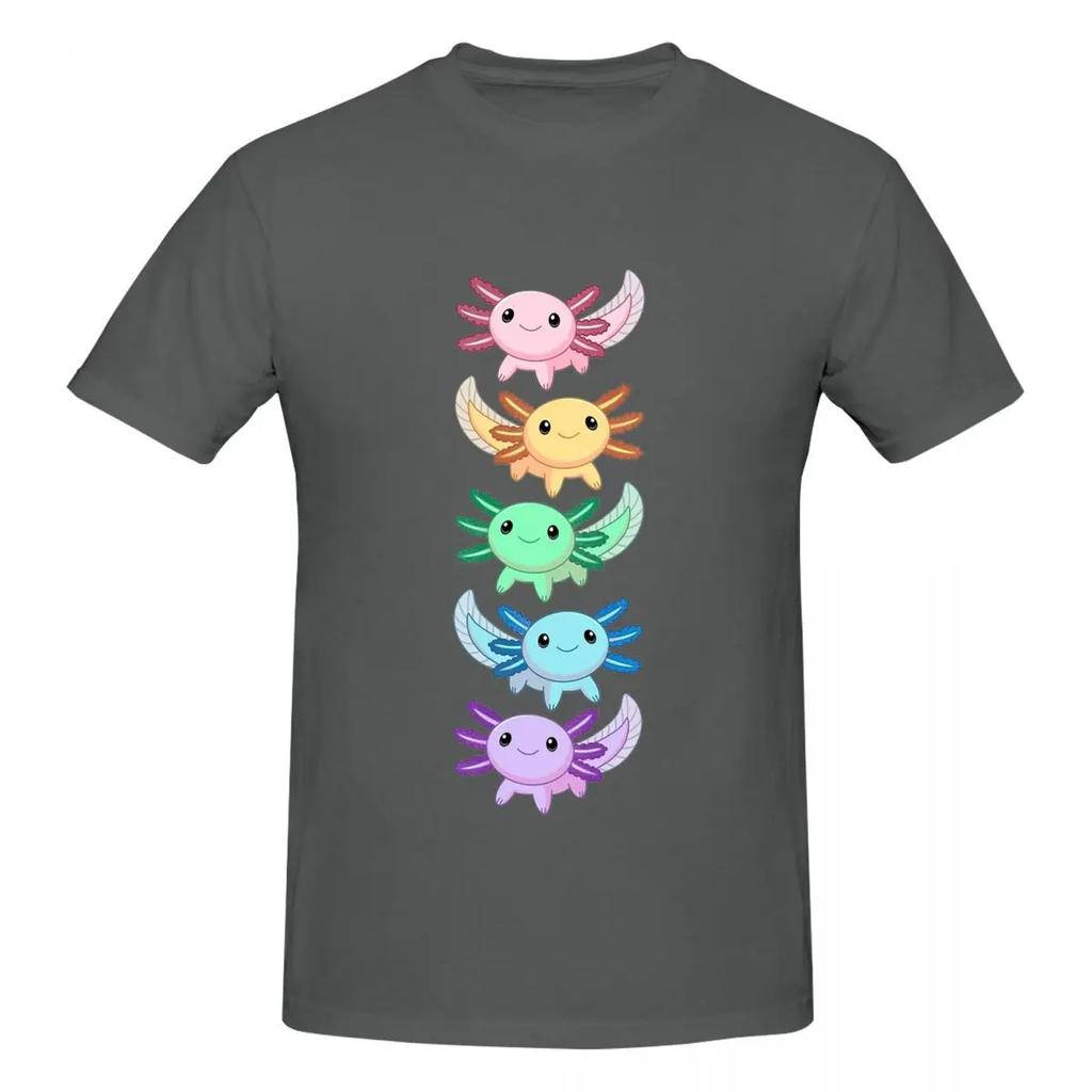 100 Cotton Rainbow Axolotl Tshirt Unisexs Classic Oversized T Shirt Unisex Crew Neck Summer Shirts Tops S6xl