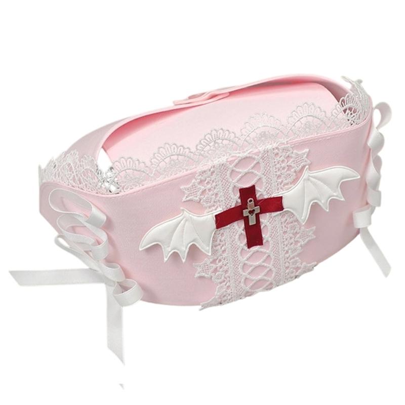 

Lace Nurse Cap Breathable Fabric For Comfortable Long Term Wear Halloween Settings And Event розовый