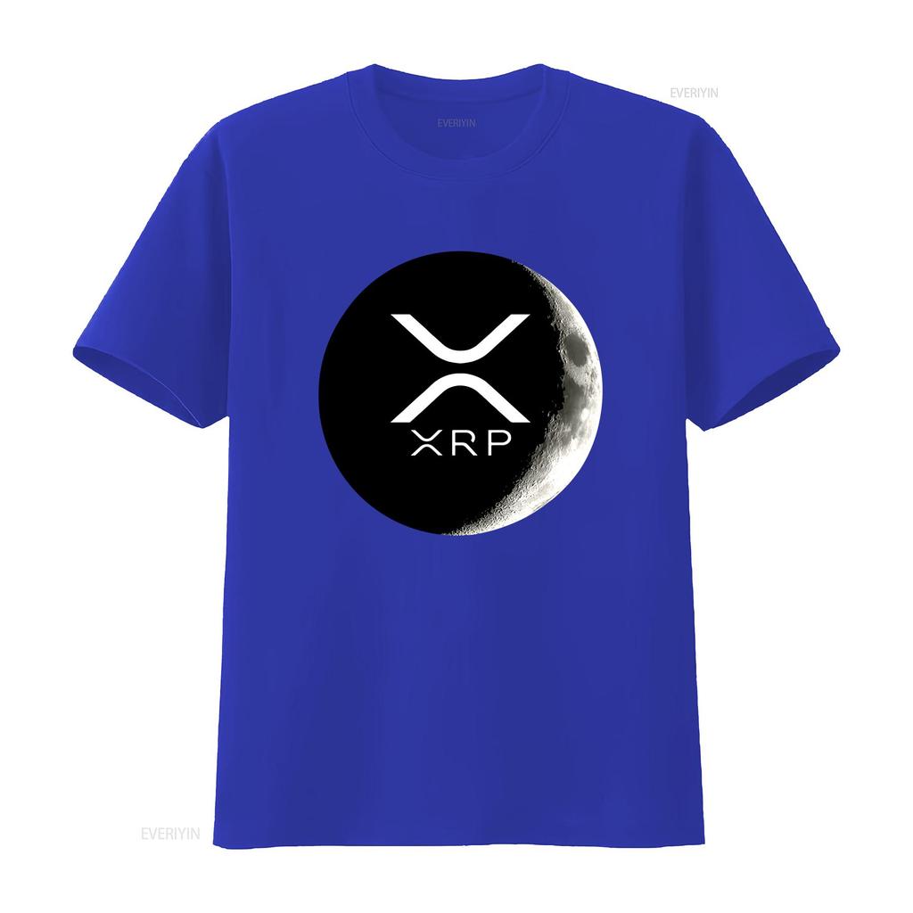 Xrp Crypto Cryptocurrency Ripple Moon T Shirt Coin Vintage Washed Unisex Homme Graphic Breathable Top For Everyday Wear Stylish