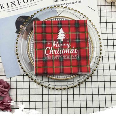 20pcs/Pac 33*33cm 2-Ply Descartável Festa Guardanapo Padrão de Natal