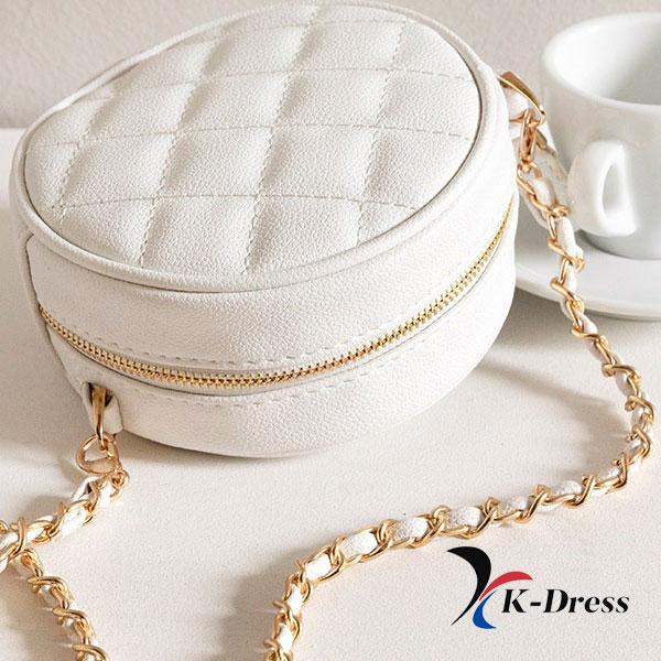 Circle Chain Quilted Mini Crossbody Bag (2 Colors)