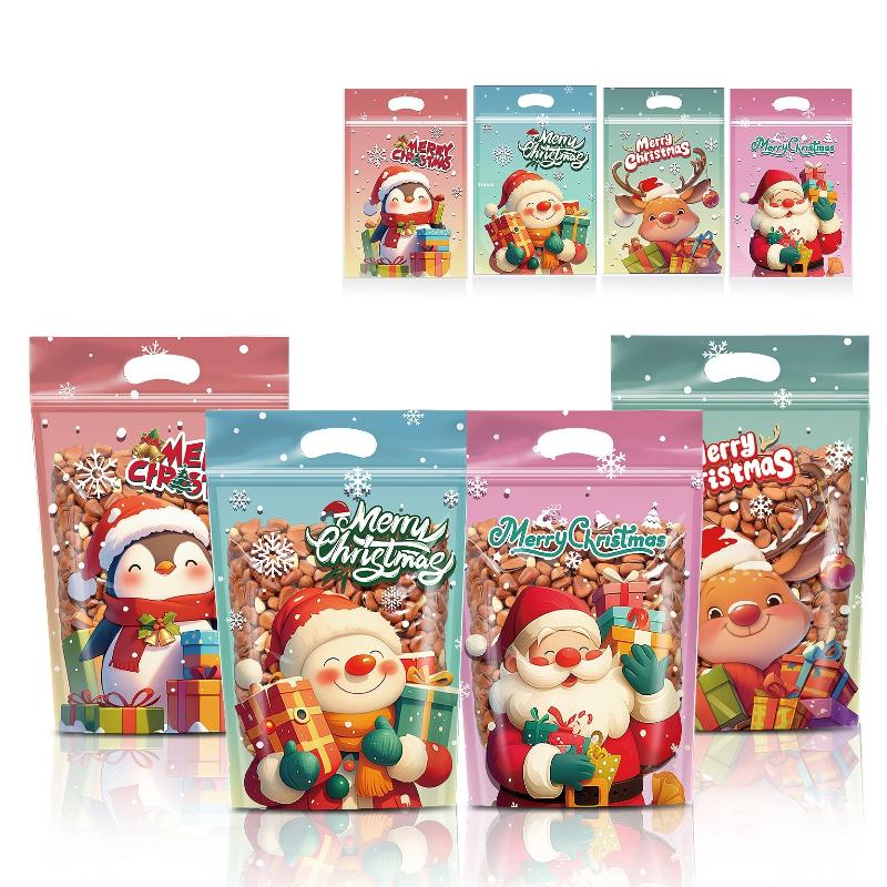 50/100 ks Vánoční dárkové tašky Vánoční dekorace pro domov 2026 Vánoční dárky Rok Santa Claus Sněhulák Balicí tašky