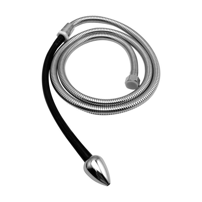 Men's and Women's Silicone Metal Anal Yin Rinse Head Back Court Anal Rinse Sausage Filler Women's Washing Device Adult Sex Product