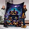 1pc Halloween Pumpkins Throw Blanket Polyester Fiber, Lightweight Flannel, Soft & Warm, All Season Use for Outdoor, Camping Digital Print