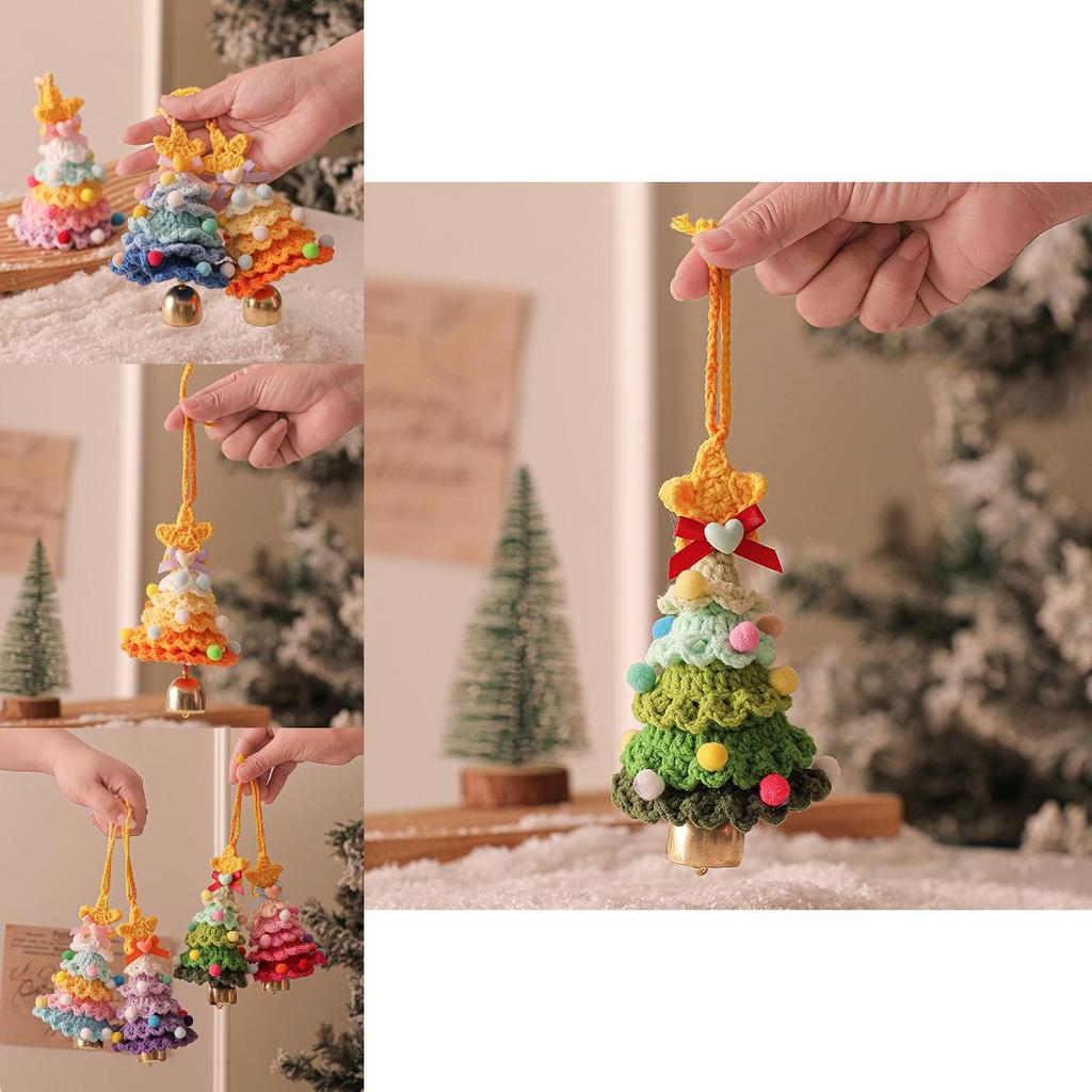 Wool Crochet Christmas Tree Decorations For Cars And Home Holiday Decorations