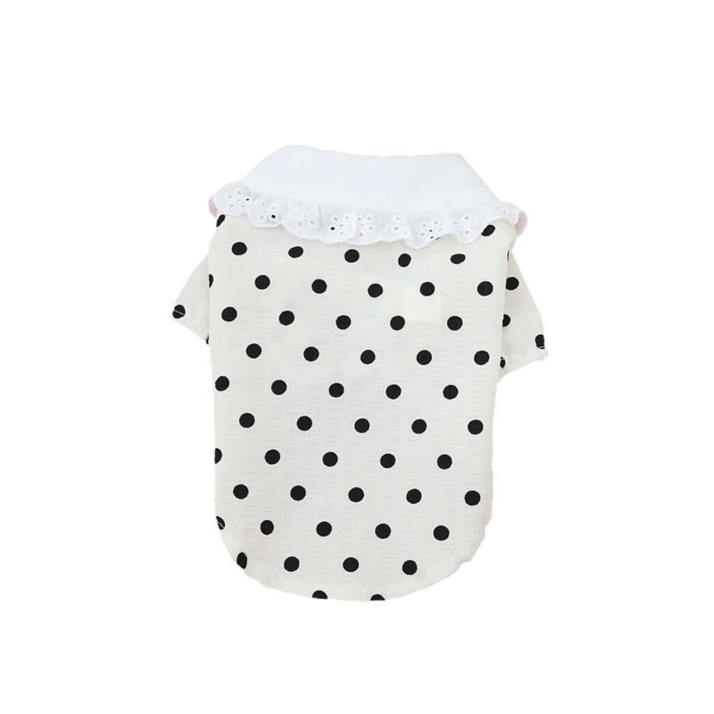 

Cute Pet Summer Skirt Fashion Cat Dress Comfortable Dog Polka Dot Vest For Puppy Kittens S белый