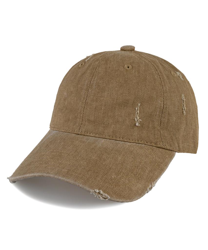 Chaebteo Standard Pigment Damage Ball Cap-Beige