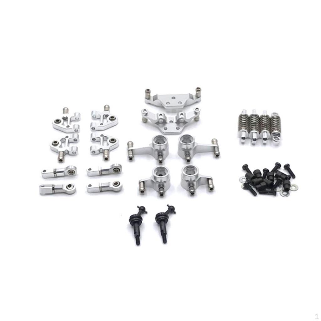 RC Car Upgrade Kit 1/28 Scale Parts with Shock Absorbers Metal Steering Components for
