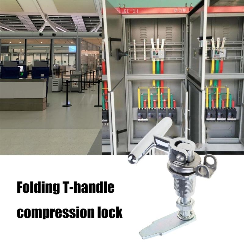 Secure Foldable T Handle Latchs Trailer Toolbox Drawer Cabinet Door Lock Accessories for Indoor Shop Office Door Locking