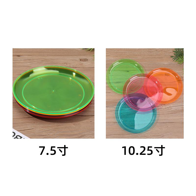 Einweg bunte Obstteller Transparente Runde Flache Party Dessertteller für Buffet